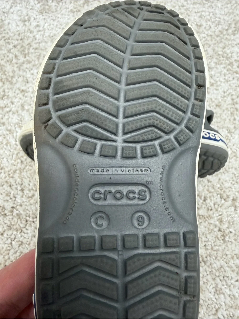 Crocs Crocband II Youth Adjustable Hook-and-Loop Strap Sandals Size 9